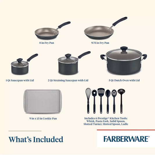 Cookstart 15-pc. DiamondMax Nonstick Cookware Set