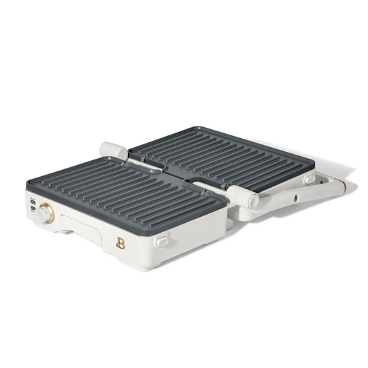 Beautiful 2-in-1 Panini Press & Grill, White Icing by Drew Barrymore