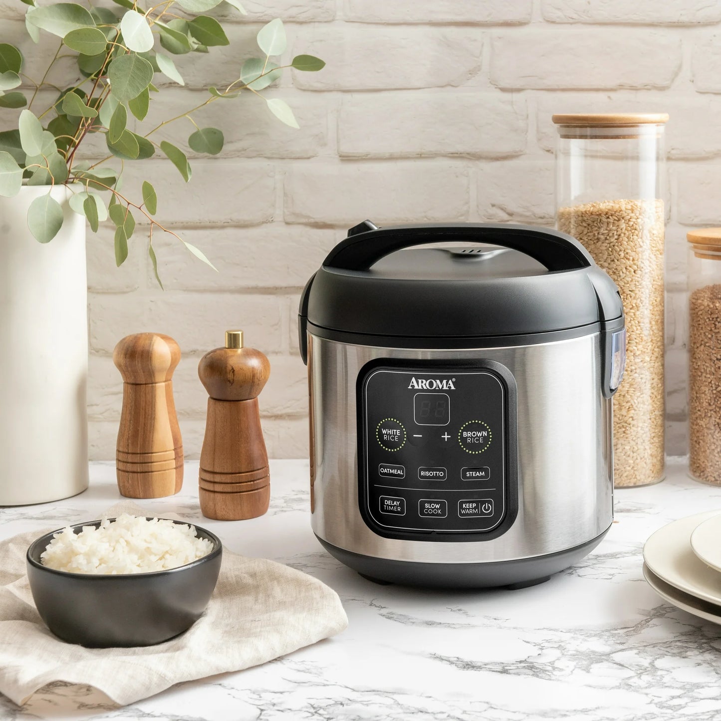 8-Cup (Cooked)/2Qt. Digital Rice & Grain Multicooker, Black, New, ARC-994SB
