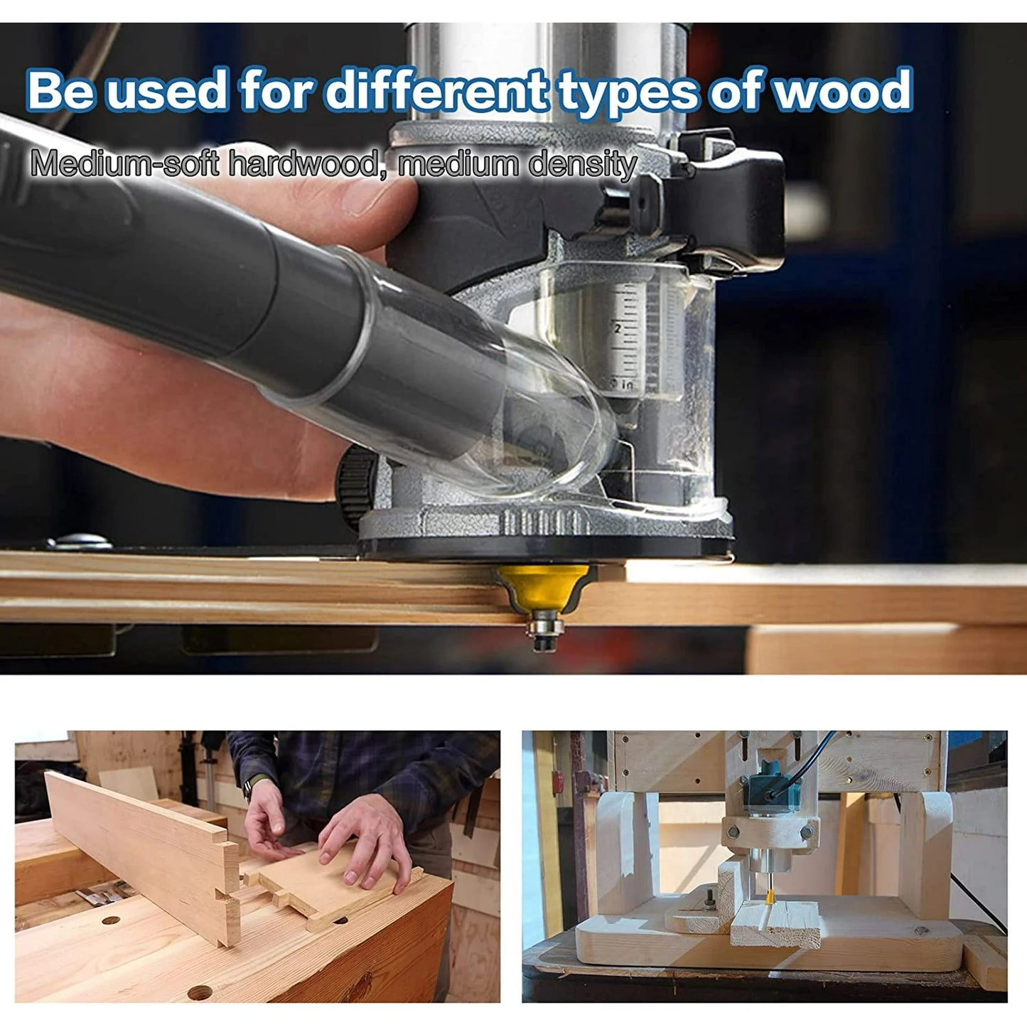 HSEAMALL 35PCS Router Bits Set,6.35mm 1/4 inch Shank TCT Tungsten Carbide Tipped Router Bit Set,Woodwooking Router Cutters