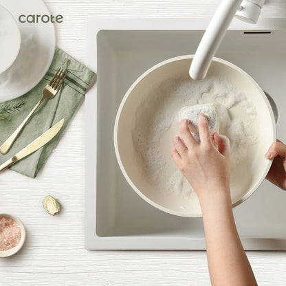 Carote 22Pcs Nonstick Pots and Pans with Detachable Handle, Kitchen Cookware Sets Non Stick, White