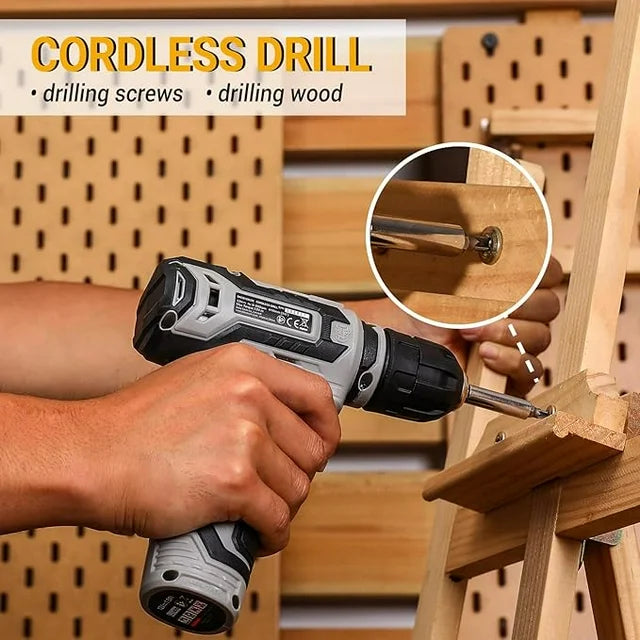 Power Drill Tool Set Kit: DEKOPRO Cordless Drill Tool Box with 12V Battery Electric Drill Driver for Home Hand Repair Power Tools Sets Drills Case