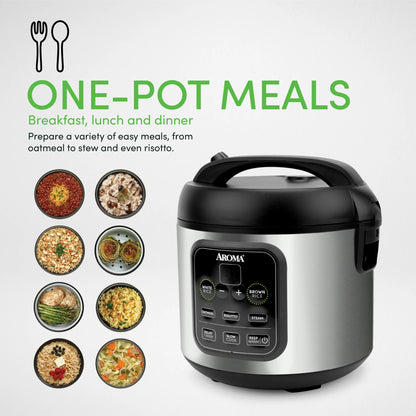 8-Cup (Cooked)/2Qt. Digital Rice & Grain Multicooker, Black, New, ARC-994SB