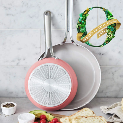 GreenPan Nova Ceramic Nonstick 8" and 10" Frypan Set | Coral