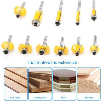 HSEAMALL 35PCS Router Bits Set,6.35mm 1/4 inch Shank TCT Tungsten Carbide Tipped Router Bit Set,Woodwooking Router Cutters