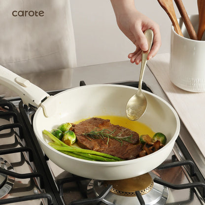 Carote 22Pcs Nonstick Pots and Pans with Detachable Handle, Kitchen Cookware Sets Non Stick, White