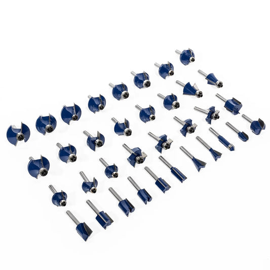 Stark USA 80PC Router Bit Set, 1/4" Shank With Aluminum Storage Case, Tungsten Carbide Router Bits For Professional Woodworking