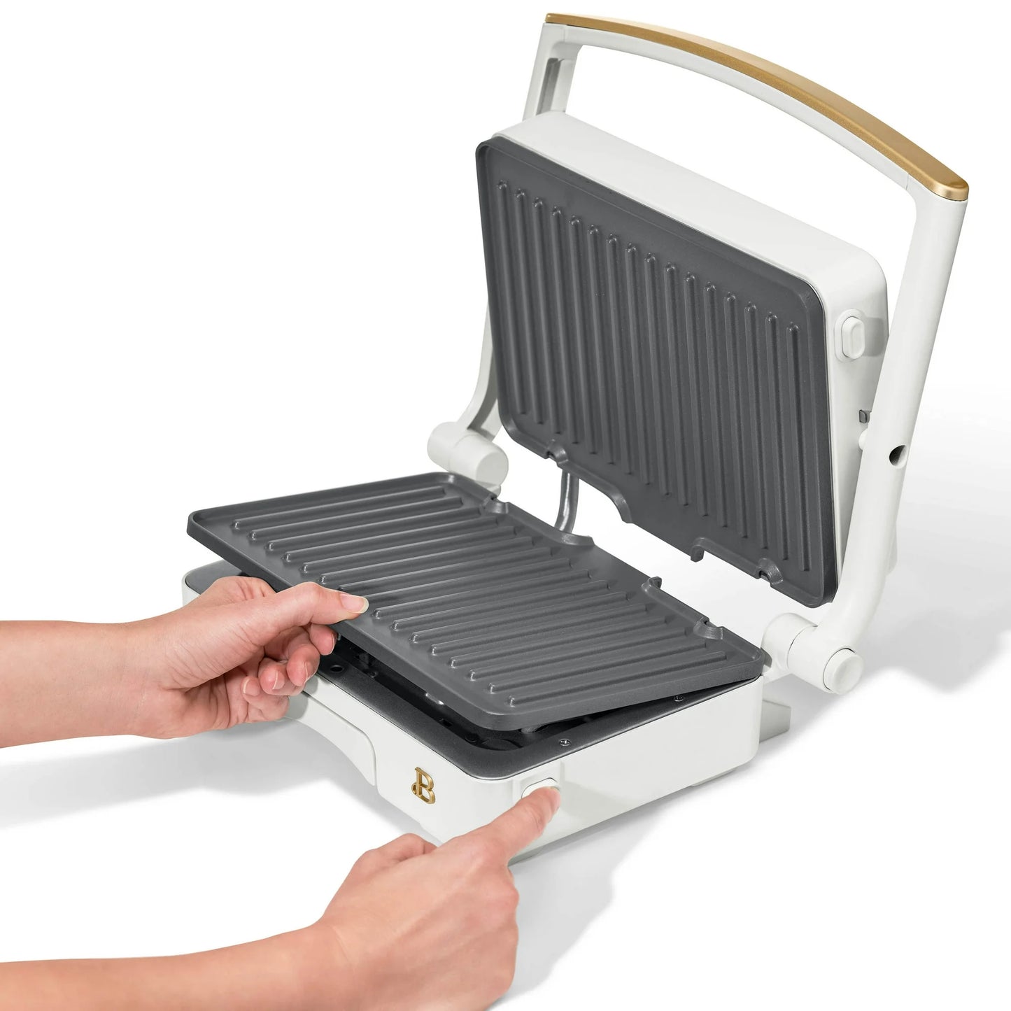 Beautiful 2-in-1 Panini Press & Grill, White Icing by Drew Barrymore